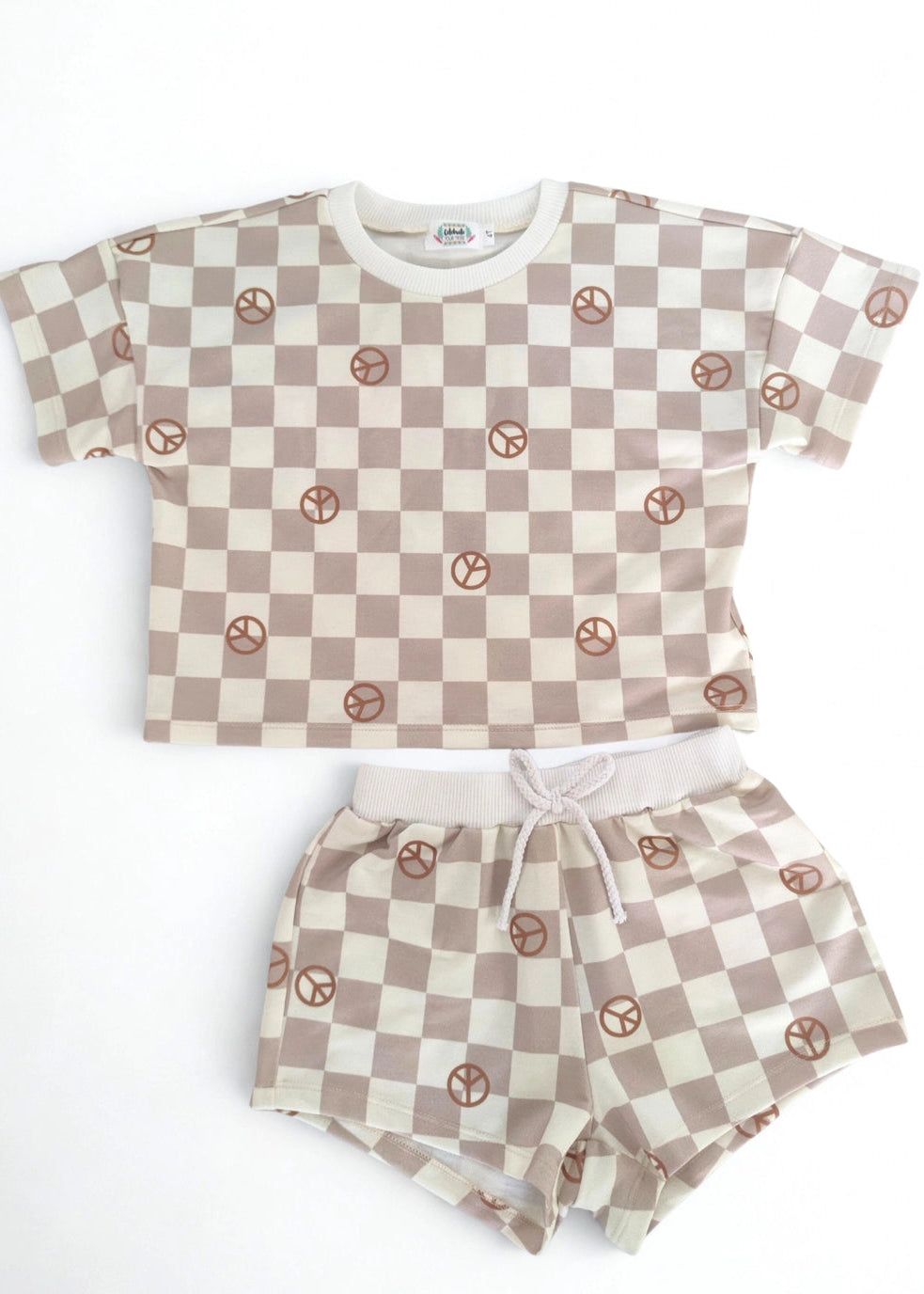 Peace Out Checkered Short Set