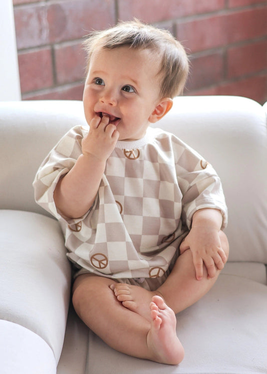 Peace Out Checkered Short Set