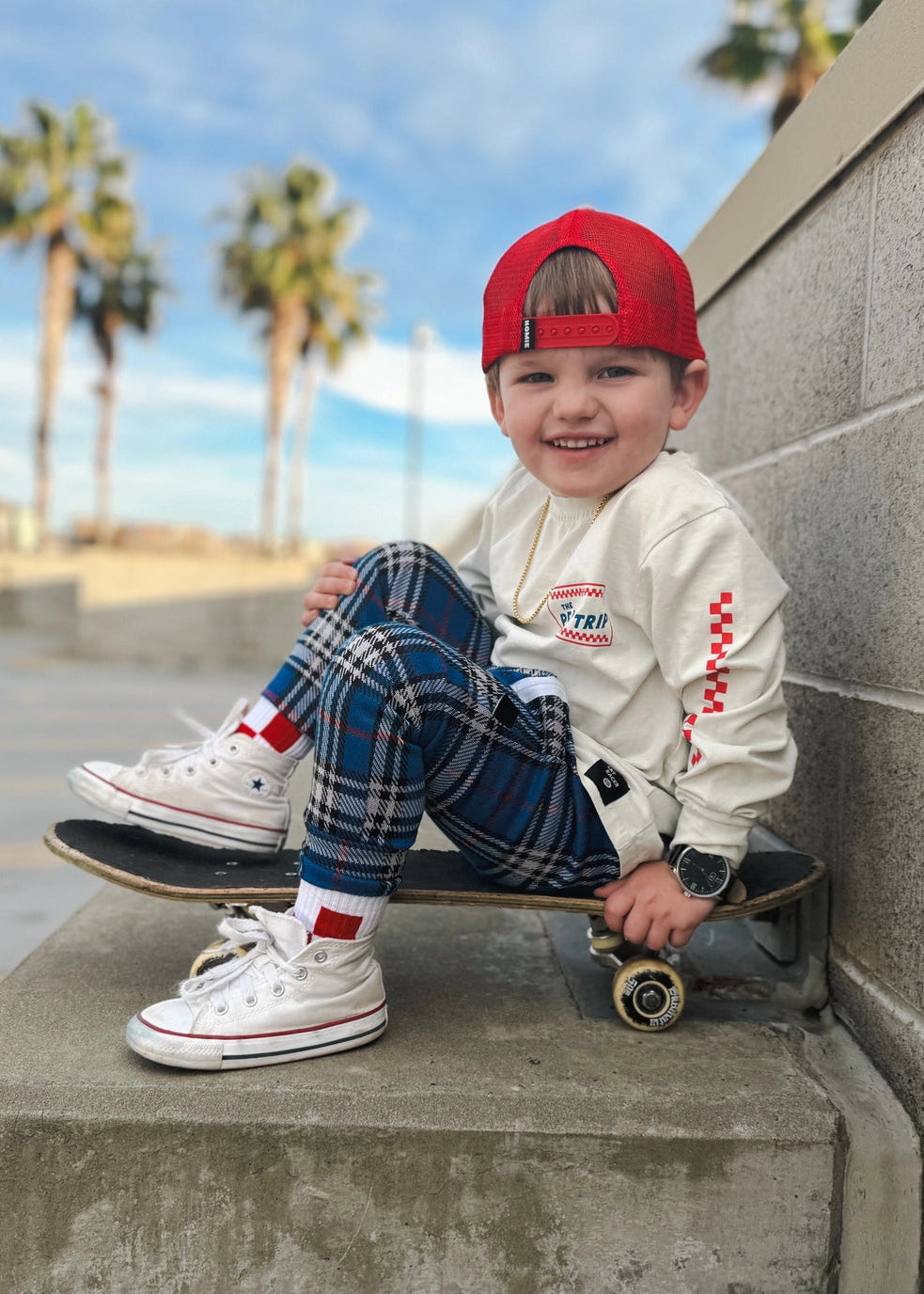 Red + White Checker Socks